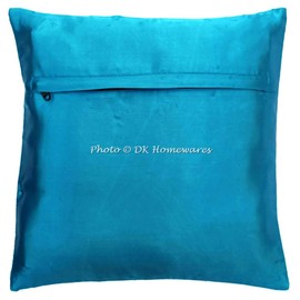 DK Homewares Decorative Couch Pillow Case 40 x 40 cm Turquoise Brocade Jacquard Weave Cushion Covers Decorative Zip Mandala Bohemian Square Cushion Cover Home - 1 Piece (Cover Only)
