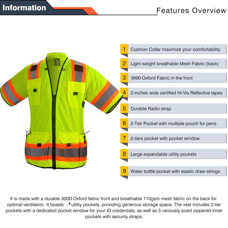 Gasoline Hi -Vis Sleeved Safety Vest For Men - Class