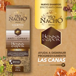 Tío Nacho Shampoo Anti Canas Henna Egipcia Anti Caída 415ml