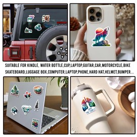 WESILY Pack 50 PCS Forest Stickers Trees Animals Waterproof Vinyl Decals Sticker Decor Water Bottles Laptop Refrigerator Suitcase Phone Skateboard Bike Gifts for Kids Teens Adults