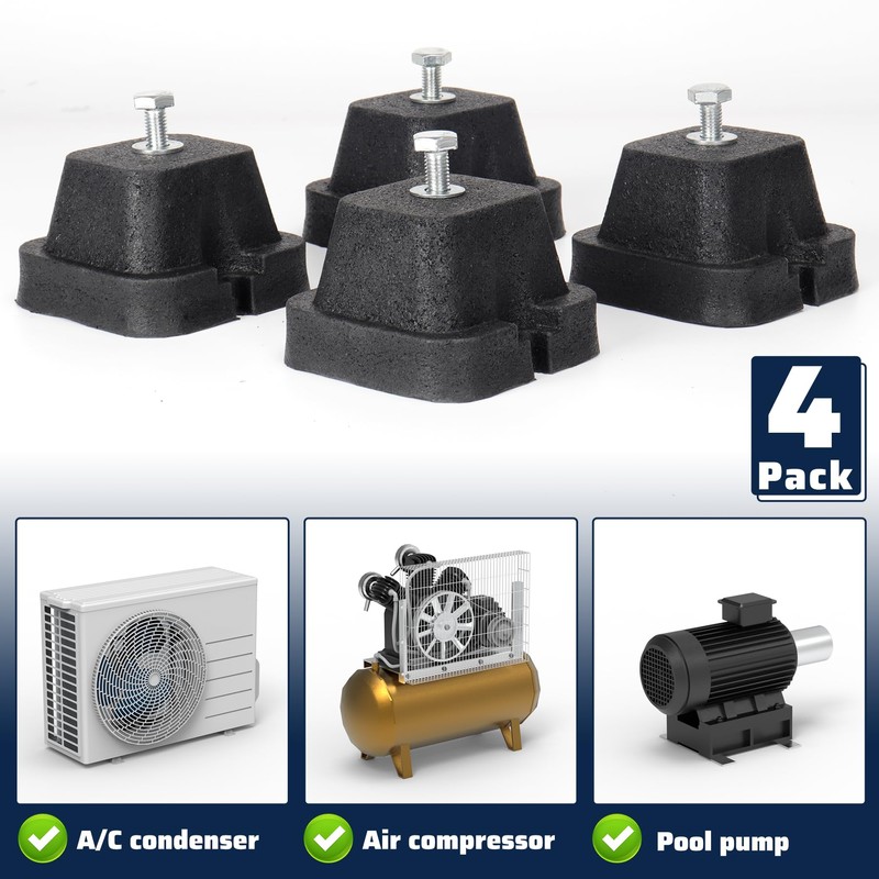 Pearwow Floor Mounting Base Kit for Mini Split AC Condenser,Rubber