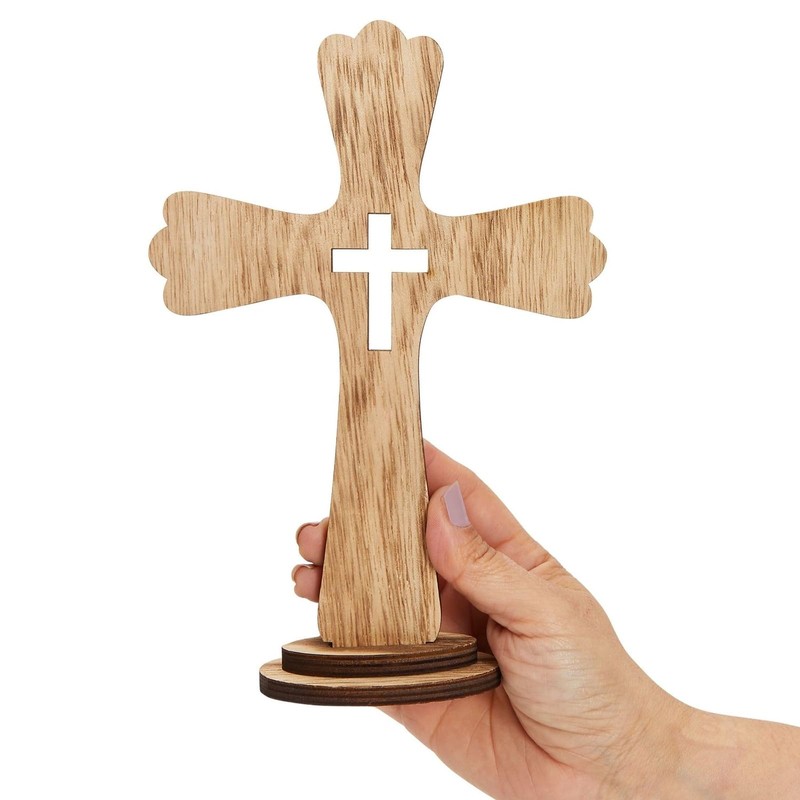Juvale Wooden Cross Table Centerpieces - Baptism Decorations & Baptism