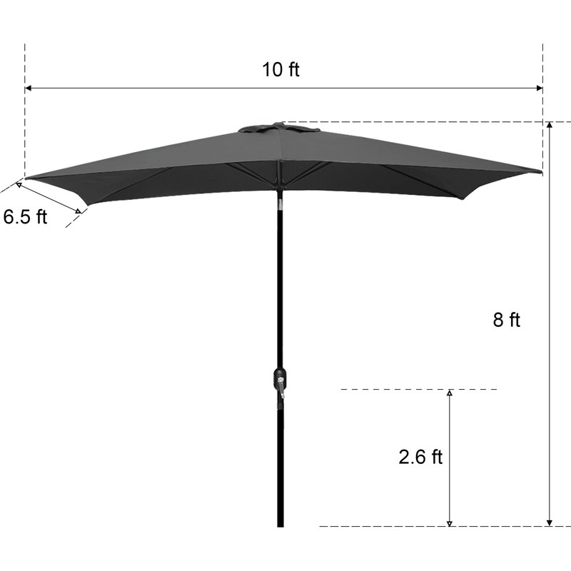 Blissun 10' Rectangular Patio Umbrella Outdoor Market Table Umbrella with