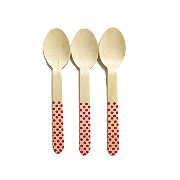 Perfect Stix Polka Dot Spoons 158 36-Purple Printed Wooden Spoons with Purple Polka Dot Pattern, 6" (Pack of 36)