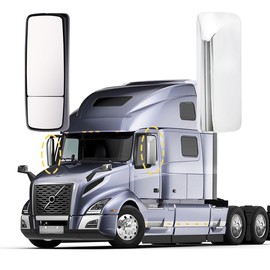 Chrome Door Mirror Power Heated Compatiable with 2004-2017 Volvo VNL 670 780 630 730 860, VNM 200 430 630, VNX 300 - Passenger Side