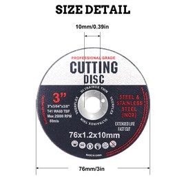 26Pcs Cutting Discs - 76mm Angle Grinder Discs for Metal, Fast & Precise Cutting of Steel, Iron, Aluminum Metal Wood