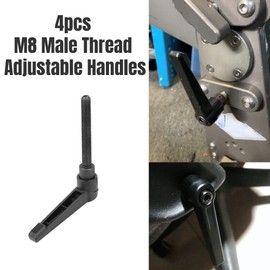 4 x Clamping Lever Handles, M8 Stainless Steel, Male Thread, Adjustable Handles, Machine Handles, Black