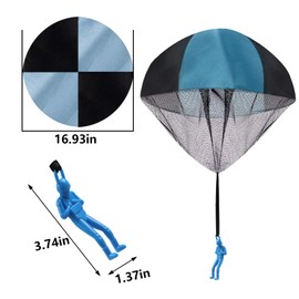 Pack of 2 Parachute Toys Children Gift for Throwing Parachute Games for Outdoor Use (Bluegreen)