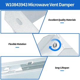 W10843943 Microwave Vent Damper Compatible with Whirlpool Kenmore Kitchenaid Maytag AMV2307PFB5 KHHC2090SBL0, Microwave Air Baffle Replace Parts W10748710 AP5988876 8205811 8205558 PS11728088