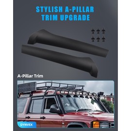 DYNVEX Windshield A-Pillar Trim Molding for Land Rover Discovery 2 1999-2004, Front Driver & Passenger Side Windshield Post Trim A Pillar Molding, Replaces DCB500060PMA (Right), DCB500070PMA (Left)