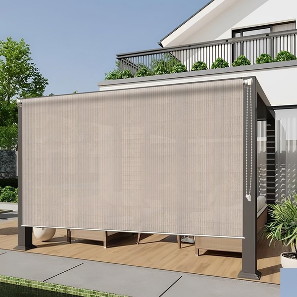 HENG FENG Outdoor Roller Shade 6'(W) x 6'(H) Patio Shades