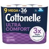 Cottonelle Ultra Comfort Toilet Paper, 9 Mega Rolls = 36