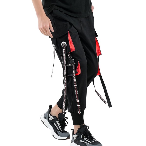 TECHSISION Techwear Pants Streetwear Cargo Pants for Men Hip Hop