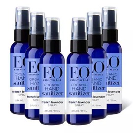 EO Organic Hand Sanitizer Spray  French Lavender 2 oz  99% Effective,  Pack of 6