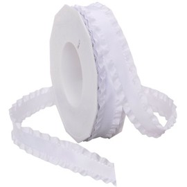 Morex Ribbon Double Ruffle Ribbon, 7/8-Inch by 16.5-Yard, White (96505/15-601)