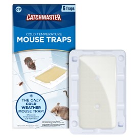 Catchmaster-6 Freeze Resistant Mouse & Insect Glue Traps, Indoor for Home, Pest Control Adhesive Tray, Catch Bugs, Crickets, Spiders, Rats, Pet Safe Glue Boards for Cold Weather, House, Shed & Garage