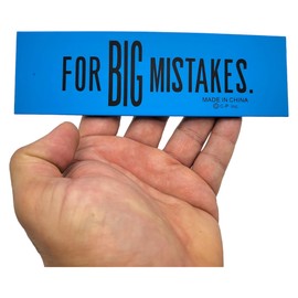 Huge 6.75" 'for Big Mistakes.' Colorful Rubber Pencil Erasers. Rectangular Shape. (Blue (1 Pack))
