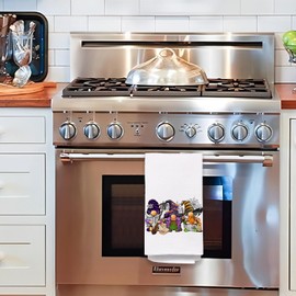 Yomisex Halloween Witch Gnomes Decorative Hand Towels for Bathroom, Witch Halloween Dish Towels Tea Towels for Kitchen, 16x24 Inches