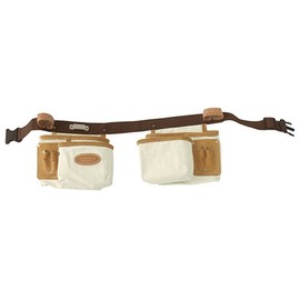 McGuire-Nicholas McGuire Nicholas 386 C 10 Pocket Finishers Apron in Natural Cotton Canvas With Belt,Beige
