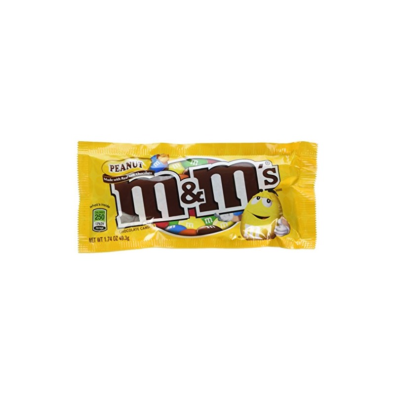 M&M's Chocolate Candies, Peanut, 1.74-Ounce Bags (Pack of 48)