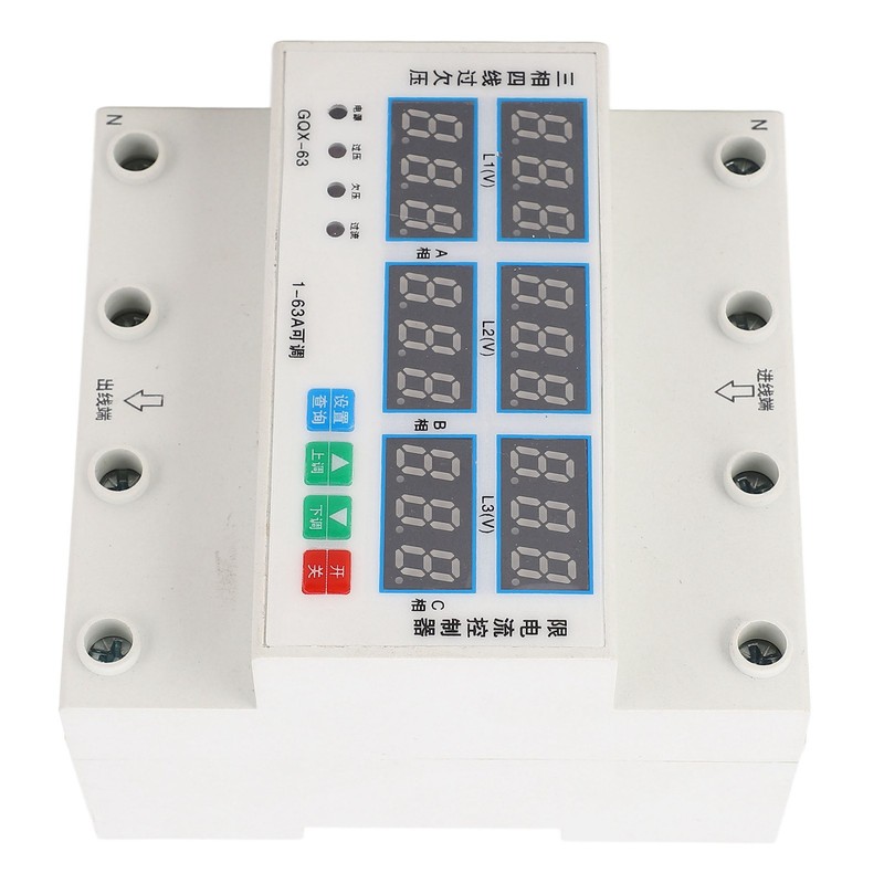 Over Under Voltage Protector 3 Phase 4 Wire Adjustable Voltage