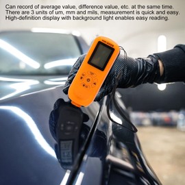 Paint Thickness Gauge, Coating Thickness Gauge, Digital Screen, 3 Units, Coating Depth Gauge, Thickness Measurement of Automotive Paints, Car Paint Metres, for Industrial Manufacturing (Orange)