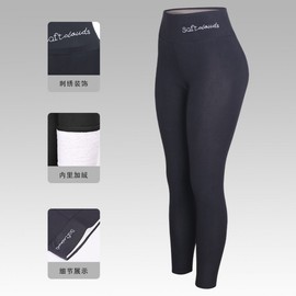 Trendy High-Waist Warm Fleece Yoga Jogger Pants for Autumn/Winter Fleece-lined S/Dark Red 5ea