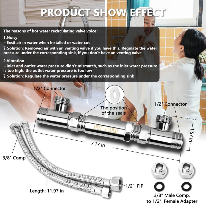 RAMATA WP596816 Sensor Valve Kit for Instant Hot Water Recirculating