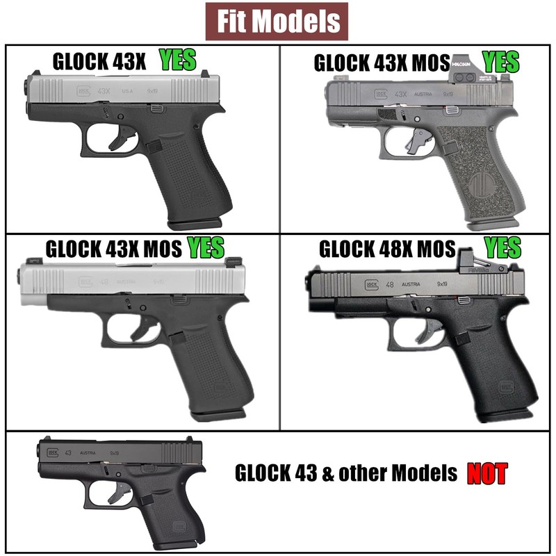 Grip Frame Insert Slug Plug for Sub/Compact Glock 43X 48