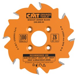 CMT 240.008.04 Biscuit Joiner Blade, 4-Inch Diameter x 8 Teeth, PTFE-Coated.