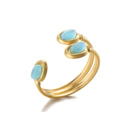 CrownOfRibbons Turquoise Ring, Vintage Style Stone Jewellery for Women, Birthday, Anniversary