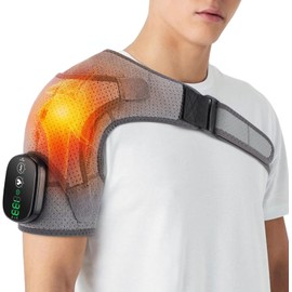 Shoulder Heating Pad, Heated Shoulder Wrap with Massage, Heated Shoulder Brace for Shoulder Vibration, Cordless Shoulder Heating Pads Shoulder Massager with Heat