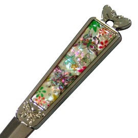 Antique Alive Mother of Pearl White Butterfly Design Metal Steel Office Hand Envelope Gift Letter Opener