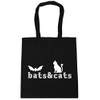 Hippowarehouse Bats and Cats Tote Shopping Gym Beach Bag 42cm