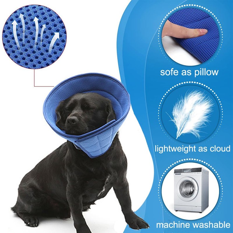 HanryDong Dog Elizabethan Collar, Cat Soft Recovery Cone, Quicker Healing