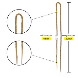 20" Double Ended Dreadlock Extensions 10 Strands Golden Brown DE Soft Synthetic Handmade Braid Dread Extensions