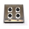 (2) Two Four XLR Double Wall Plates w/Neutrik 2 Male