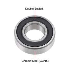sourcing map Ball Bearing 6002-2RS Double Sealed ABEC-1 Deep Groove Ball Bearing 15 x 32 x 9 mm Pack of 2