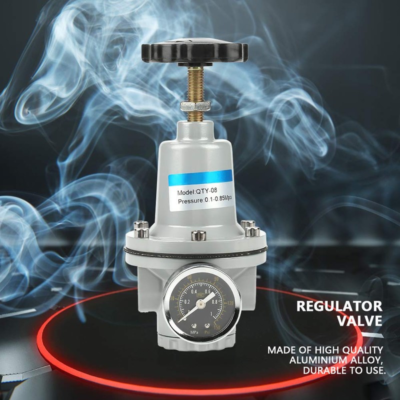 G1/4 Pressure Regulating Valve Air Regulator with Gauge Aluminium Alloy