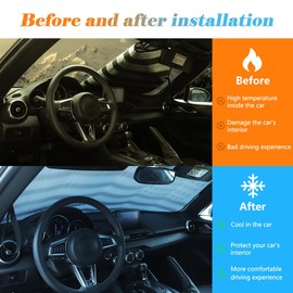 Car Windshield Sun Shade Compatible with Mazda MX-5 ND 2015-2024 Foldable UV Ray Reflector Auto Front Window Glass Sun Shade,Sun Visor Cover Block Heat and Sun Protection Accessories (Style B)