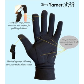 YamerSK8 Figure Skating Gloves with Gel Pads Palm Protection for Practice Competition (Black, XS)