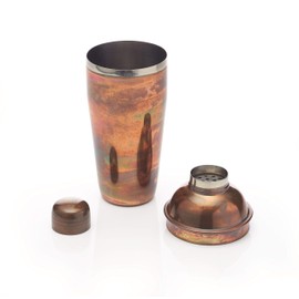 BarCraft Luxury Stainless Steel Cocktail Shaker, 700 ml (1.25 pts) - Iridescent Copper Finish