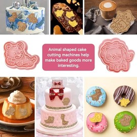 8 piezas de cortadores de galletas de animales con juego de sellos, cortadores de galletas en forma de animal 3D, cortadores en relieve para galletas, moldes para hornear queso fondant