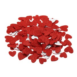 PATIKIL Foam Stickers, 150Pcs EVA Self Adhesive Glitters Foam Shape Sticker Craft Supplies for Scrapbook Card DIY Making Home Decor, Red Heart Style