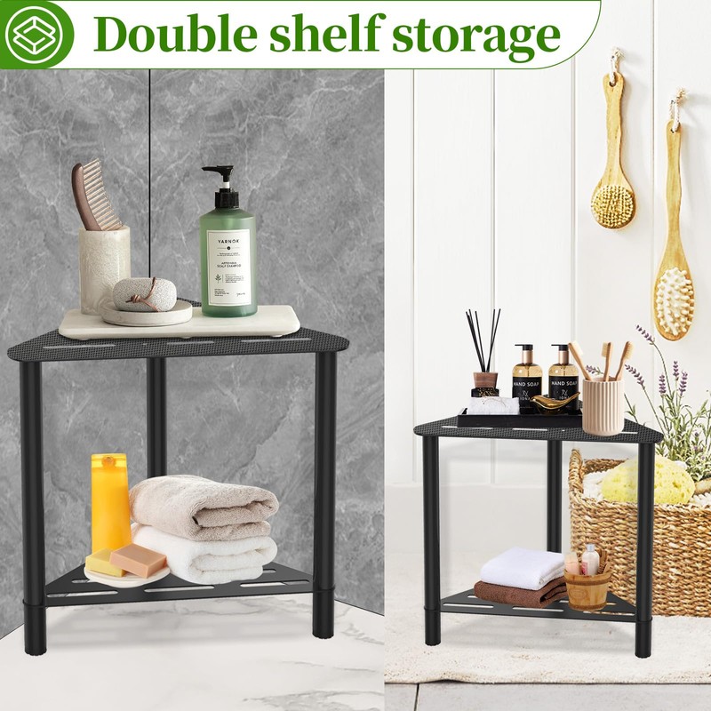 IBosins Corner Shower Stool Shower Foot Rest for Shaving Legs