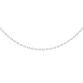 Tuscany Silver Women's Sterling Silver Rhodium Plated 1.5 mm Diamond Cut Adjustable Trace Chain 42 cm/16.5-45 cm/17.75