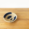 Small African Basket- Kiloli/Rwanda Basket/Woven Bowl/Sisal & Sweetgrass Basket/Tan, Blue