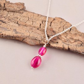 Red Ruby Crystals Pendant Necklace, Plain Nuggets Beads Gemstone, Energy Healing Crystals, Birthday, Gift for Her, Gemstone Jewelry 18 inch AAA+ Quality