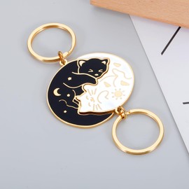 Couple Gift Keychain Cute Valentine's Day Gift for Boyfriend Girlfriend Matching Gift Couple Stuff for Him Her Cat Lover Best Friend Bestie Husband Wife for Christmas Birthday Anniversary Wedding