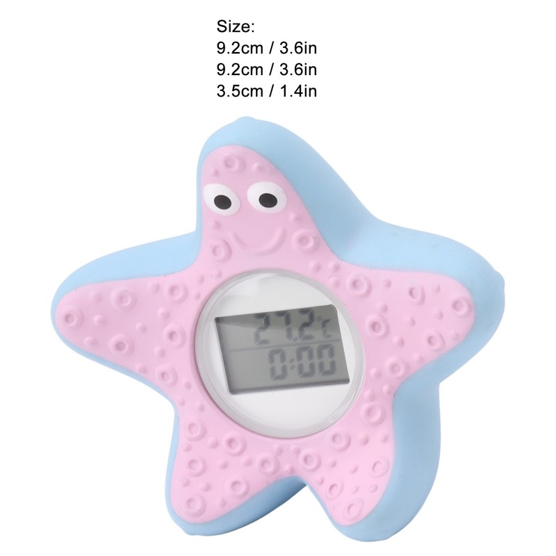Baby Water Thermometer Starfish Clock Timing 3 Color Light Floating
